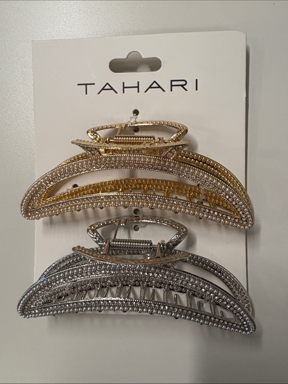 NWT Tahari Rhinestone and Pearl Hair Accessories - Large